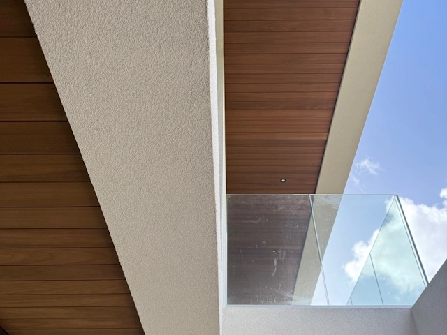 Hardwood Ayous ThermoTimber balcony cladding